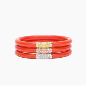 Set of 3 Coral BuDhaGirl Bangles